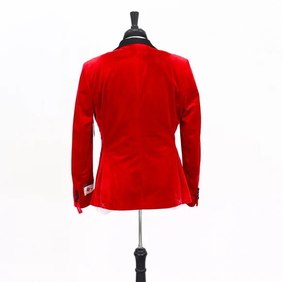 NEW J. Ferrar Slim 40R Red Velvet 1-Button Blazer Tuxedo Jacket W067